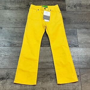 NWT Free People SR vs Sandrine Rose Virgin Label Yellow Relax Straight Fit Jeans